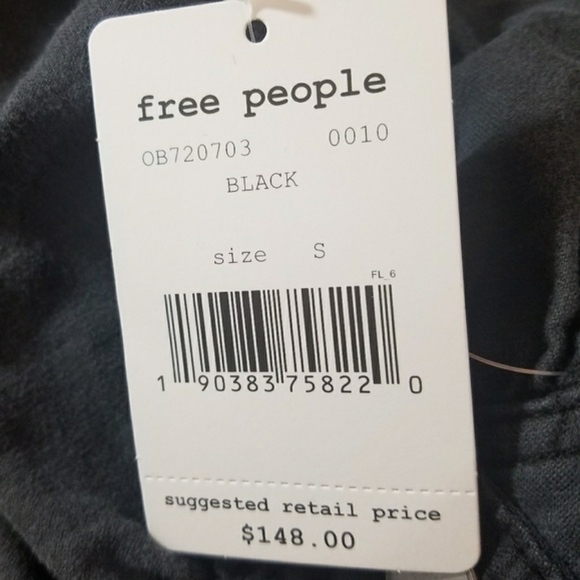 Free People Black Boho Poet Moto Jacket NWT! - Picture 4 of 5